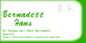 bernadett hans business card